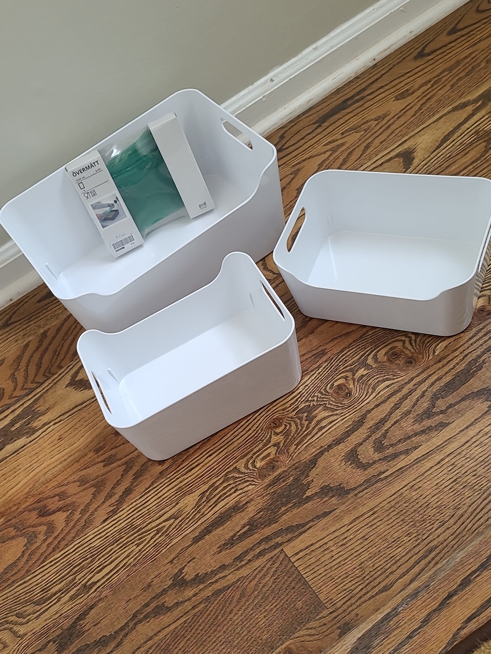 IKEA White Plastic Storage Bins NWT - Set of 3